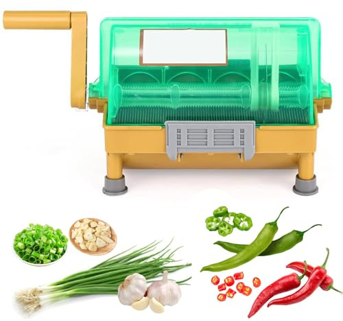 Cortador de Cebollino Manual con Hoja de Acero Inoxidable, Trituradora de Perejil de 3 Mm, Cortadora de Cocina, Picadora Comercial de Verduras Para Cebollas Verdes, Cebolletas, Cilantro, Ajo, Chile