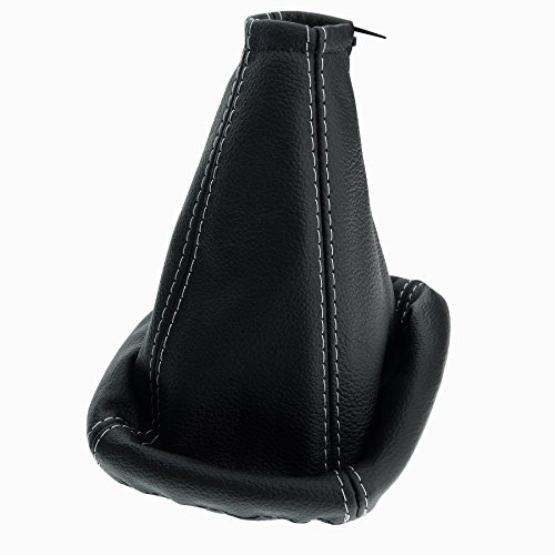 Schaltsack für Opel Zafira A - Bj. 1999 - 2005 - aus echtem Leder - Schwarz Grau - Schaltmanschette - Manschette für Gangschaltung - Schalthebelmanschette für Schaltgetriebe - aus Echtleder - A0006-3