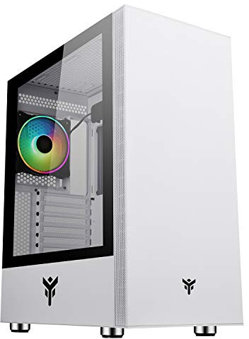 Case Itek VERTIBRA S210W - Gaming Middle Tower, 12cm ARGB fan, 2xUSB3, Side Panel Temp Glass, White Edition