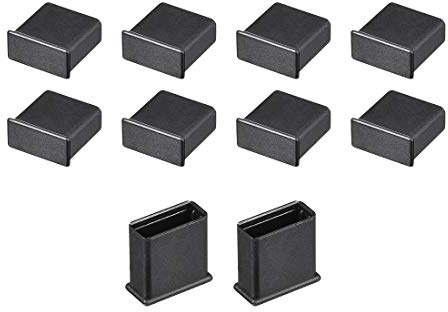 sourcing map 10pcs Silicone USB Cap Port Cover Anti Dust Protector 13mmx5mm for USB 2.0 Black