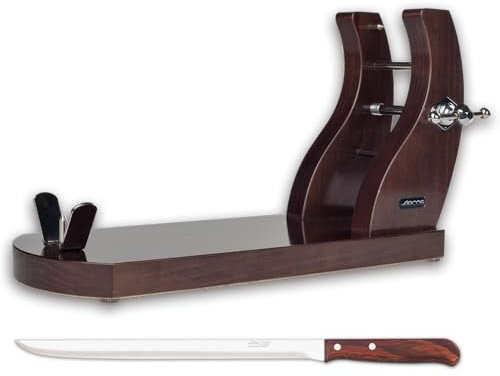 Arcos Accessories - Pack Support Jambon + Couteaux à Jambon + Couvre Jambon - Couleur Brun