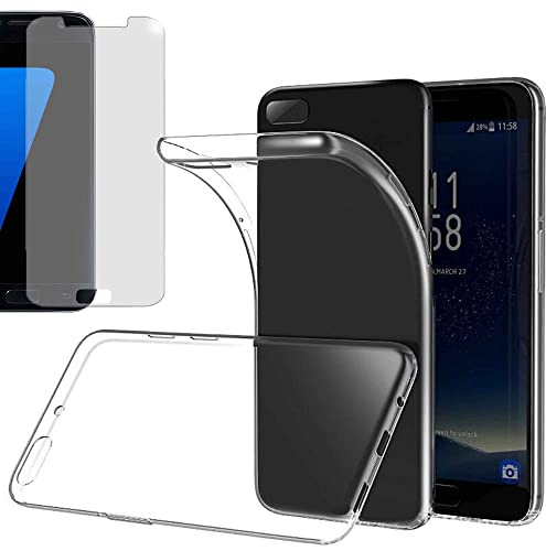 Eximmobile Silikonhülle mit Glasfolie kompatibel mit Samsung Galaxy S10 Plus Silikon hülle transparent