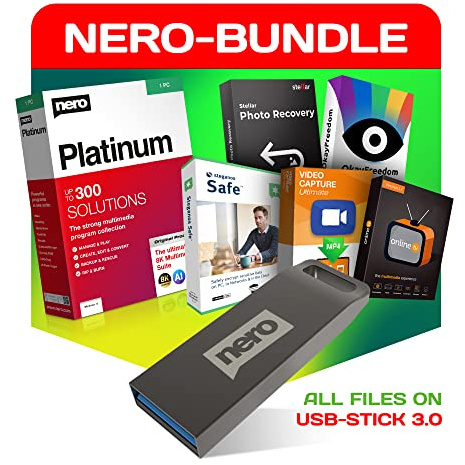 Nero Super-Bundle | Multimedia Software Paket: Videobearbeitung, Brennen, Backup, Medienverwaltung, Fotorettung, PC-Optimierung, Sicherheit & VPN | Nero Platinum Unlimited | 1 PC | Windows 11/10/8/7