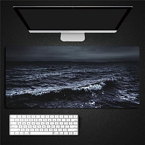 Gaming Mauspad Schwarz Weiß Scenery, XXL Gaming Mauspads 23,6x11,8x0,12 Zoll Verlängertes Großes Mauspad Schreibtischauflage, rutschfeste Gummibasis Einfach Zu Reinigen für Gamer/Desktop/Büro/Zuhause
