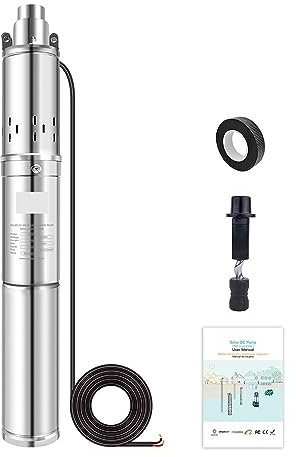 HEXEH water pump submersible 150W DC 12V Submersible Well Water Pump Solar Water Pump Stainless Steel Solar Deep Pump With Bulit In Controller Max Flow 2T/H