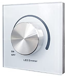 LAZIRO Metallknopfglasplatte EIN-AUS 0/1-10V Dimmer Wandmontierter Infrarot-Fernbedienung Geeigneter aktiver/passiver dimmbarer Treiber