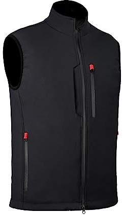 Ambick Krayz Gilet da uomo per abbigliamento sportivo softshell da esterno antivento foderato in pile con tasche con cerniera, gilet da corsa senza maniche ideale per viaggi, golf, escursioni