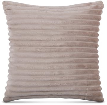 Kissenhülle 50x50cm (Hellbraun) Cord Optik - Kuschelig weicher Bezug mit Reißverschluss - Kissen - Öko Tex - ideale Hülle für Sofakissen, Dekokissen