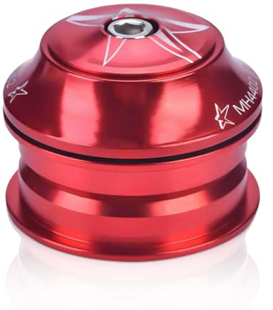 Frdhee Set di cuffie per bicicletta da 44 mm, set di sterzo per bicicletta, in lega di alluminio, per mountain bike, bici da corsa, tubo di controllo da 44 mm e forcella da 28,6 mm (rosso)