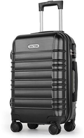 MoFut Koffer Groß, Hartschalenkoffer aus ABS, Trolley, Reisekoffer mit 4 drehbaren Rollen (360°), 3-stelliges Zahlenschloss und Aluminium-Teleskopgriff (M – 41L, Schwarz)