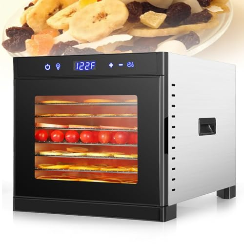 Máquina Secadora de Frutas Comercial, deshidratador de Alimentos de 6/8 bandejas, refrigerios para Mascotas domésticos, secador de Aire con Carne Seca, Control Inteligente de Temperatura 8 Floors A