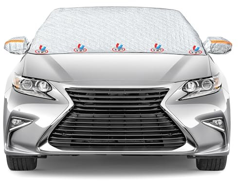 MOSRACY Windschutzscheibenabdeckung, Scheibenschutz Auto Winter, Abdeckung Auto Winter mit 5 Magnet Fixierung Faltbare Windschutzscheibenabdeckung für gegen Schnee, EIS, Frost, Staub (155 x 115cm)