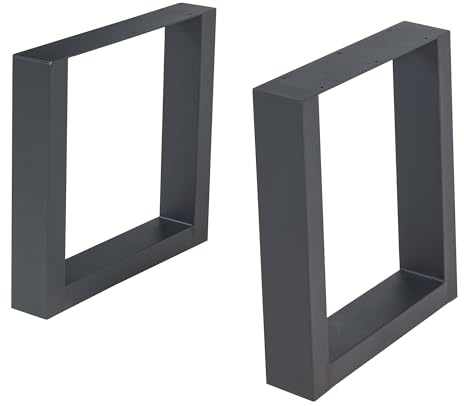 [en.casa] Tischbeine im 2er Set Lülsfeld Tischkufen Metallbeine 40 x 43 cm höhenverstellbar Tischgestell für Couchtisch Sitzbank Schwarz Tischfüße