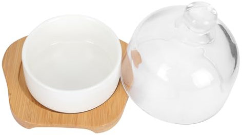 PHENOFICE Ciotole Da Forno in Ceramica Vassoio Da Portata in Legno Contenitore Per Dessert E Torte Stoviglie Resistenti E Facili Da Pulire
