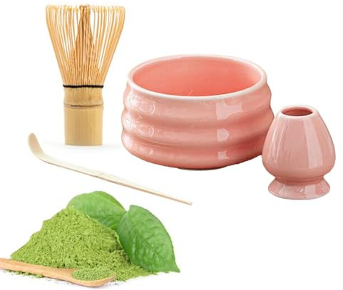 Juego De Batidor Y Vaso Medidor Para Matcha - Juego Matcha Japonés De 580 Ml | Cuenco Matcha Con Boquilla | Cuenco Y Cuchara Para Cepillo De Té | Batidor Y Soporte Matcha | Kit Matcha Para G