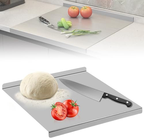 GOEDCH Tagliere in acciaio inox, 30 x 30 cm: piano di lavoro, impastatore, antiscivolo, antibatterico, per cucina e ristorante