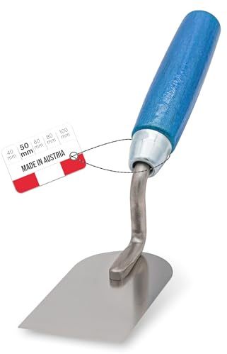 WERKFIT Profi Gipserkelle aus Edelstahl 50mm - Gipserspachtel Rostfrei - Maurerkelle mit Holzgriff - Stukkateurkelle Made in Österreich (50mm)