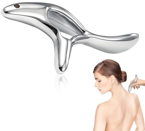 Zyluniy Triggerpunkt Massagegerät, Triggerpunkt Drücker, Vielseitiges Edelstahl Mini Massagegerät Mit Ergonomischem Griff für Gesicht, Nacken, Schultern, Rücken, Arme, Muskelentspannung
