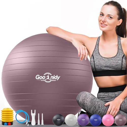Palla da ginnastica morbida grande, protezione anti-scoppio, palla da seduta per ufficio, ergonomica, supporta 2200 libbre, palla da yoga, palla da softball, palla da fitness con pompa per gravidanza