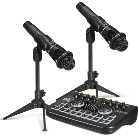 BESPORTBLE Sound Card Dj Equipment Audio Mixer Dj Accessories Equipment Professional Bundle Podcast Beginner Kit Voice Changer Sound Board Black