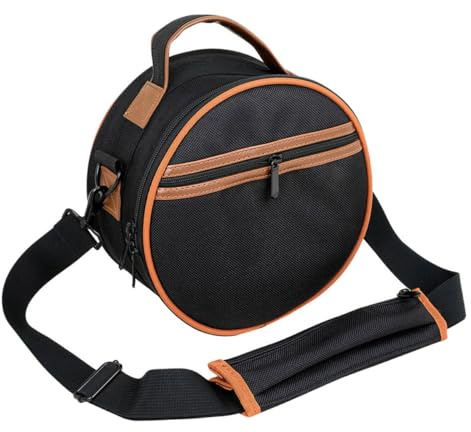 Trommeltasche 8 Zoll für Stahlzungentrommel, Tragbar | Wasserabweisend, Orange Rand, Schultergurt und Handgriff, Aufbewahrungsbeutel mit Reißverschluss