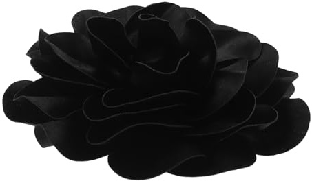 Abaodam Broche Fleur Noire Exagérée Épine Tissu Faite Main Décor Mariage Robe Manteau