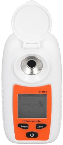 FTVOGUE Medidor de Azúcar de Mano Refractómetro Portátil con Compensación Automática de Temperatura para Jugo de Frutas Elaboración de Bebidas de Vino 0-55% Contenido de Azúcar Pantalla LCD Sensor