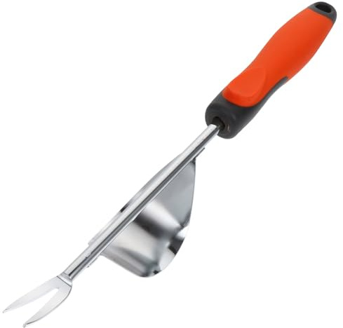jojofuny Désherbeur Manuel en Acier Inoxydable Manche Bicolore Outil de Fourche à Désherber Compact pour Jardinage Extracteur de Racines Profondes Outil de Désherbage Domestique Robuste