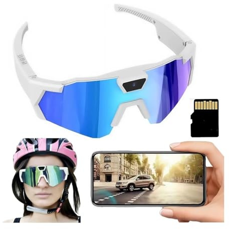 Ultra 4K Camera Glasses, 4K Ultra HD Baseball Glasses, Sports Glasses with Camera, 2026 Upgrade Wearable POV Action Camera for Baseball, Cycling, Outdoor Recording & Adventure.(Blue64G)