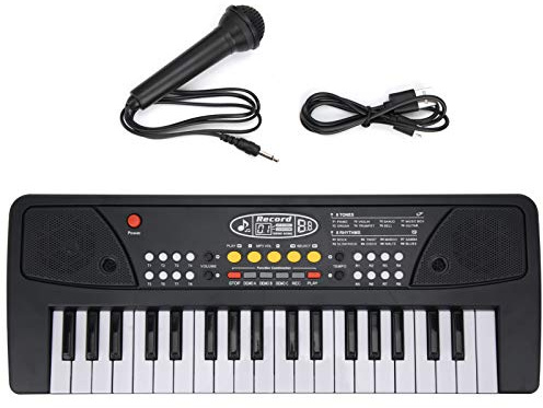 SustVita Tastiera di pianoforte elettronico a 37 tasti con 8 ritmi e suoni di strumenti per l'apprendimento musicale dei bambini, un pianoforte elettronico per bambini che