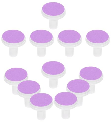 Têtes de Ponçage pour Ongles Bébé 12 Pièces, Rechange Électrique | Abrasif Papier et Plastique, Pads Violets, pour Nourrissons 6 à 12 Mois, Ongles des Mains
