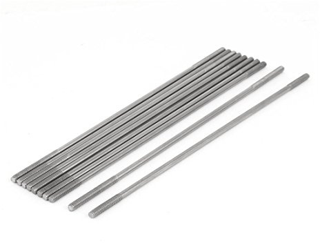sourcing map 10 Stück Doppelend Gewindestift Schraube M4x180mm aus 304 Edelstahl