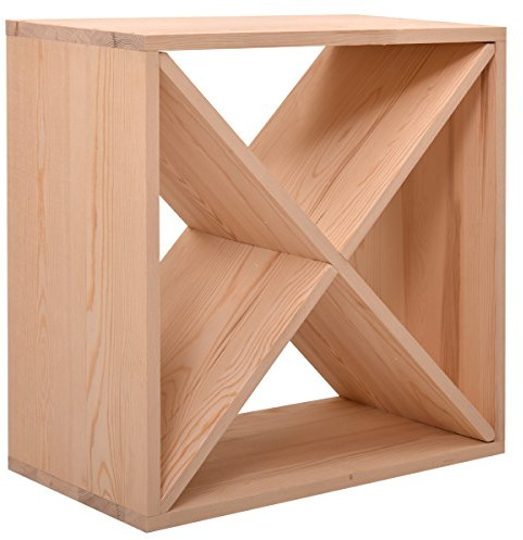 JAXPETY 24 Bottle Wine Rack Holder Compact Cellar Cube Bar Storage Kitchen Decor Wood Display Home,Natural