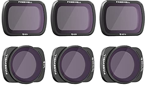Freewell Budget Kit-Serie E-6Pack ND4, ND8, ND16, CPL, ND32/PL, ND64/PL Camera Lens Filter Kompatibel mit Osmo Pocket, Pocket 2