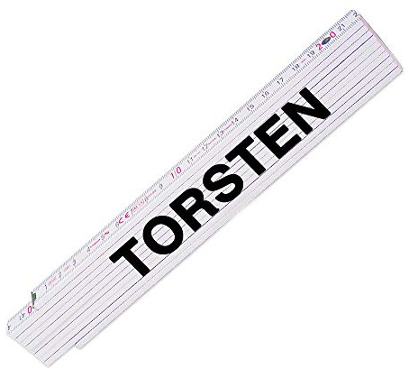 Zollstock mit Namen Torsten für Männer | Hochwertiges Marken-Metermaß | Glieder-Maßstab mit Namen bedruckt | Viele Namen zur Auswahl