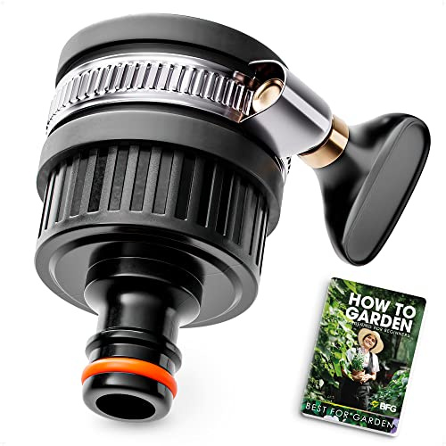 BFG Round Universal Tap Adapter Adjustable Diameter 22 mm - 24 mm, Tap Connection with Rubber Seal for Oval Taps, Tight Connection, Durable, Rust Resistant