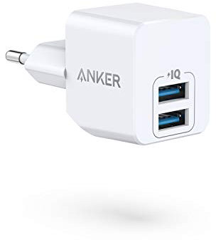 Anker PowerPort Mini Duales Wandladegerät, Extrem kompaktes USB-Ladegerät, 2,5A Leistung für iPhone 16/15 Serie, iPad Pro/Air 2/Mini 4, Galaxy S24/S23 Serie, und viele mehr