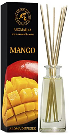 Mango Aroma Difusor 100ml - Difusor de Lengüeta - Fragancia para Habitación y Hogar - Ambientador - Mango Perfumado - Idea de Regalo - Mango Olor - Aroma Exótico