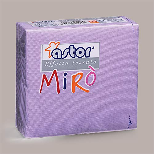 Lucgel Tovaglioli di Carta Colorati Miro' Astor 38x38cm (Lilla) - 80 pezzi -