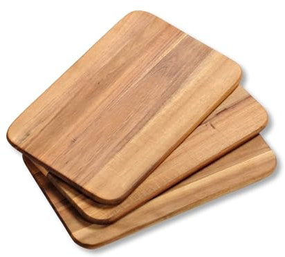 Kesper Tabla de desayuno acacia 23 x 15 x 1 cm, color natural (3 unidades)