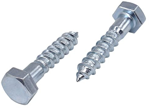 Marcopol (50 Stück) DIN 571 Verzinkter Stahl Sechskant-Holzschrauben M8 x 35 mm, Sechskantschraube, Schlagschrauben, Sechskantkopf, Schlossschrauben (50, M8 x 35 mm), Silber