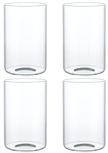 Skelang Klarer Lampenschirm ohne Lippen aus Glas, zylindrische Lichtabdeckung mit Montageöffnung, Ersatz für Kronleuchter, Badezimmer-Eitelkeitslicht, Anhänger, 4 Stk