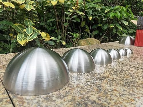 ZOENAE 6 STÜCKE Edelstahl Halbkugel Matte Dekorative Kugel Durchmesser 51 mm 60 mm 63 mm 76 mm 89 mm 100 mm Innen- und Außenhohl verzierter Stahlrohrkopf