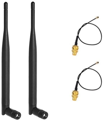 KHIYQILO Dual Band RP-SMA WiFi Antenne 6dBi 2.4GHz 5.8GHz, 6dbi Antenne für Wireless IP Kamera, Fahrzeuge, WiFi Router, Drohnen etc