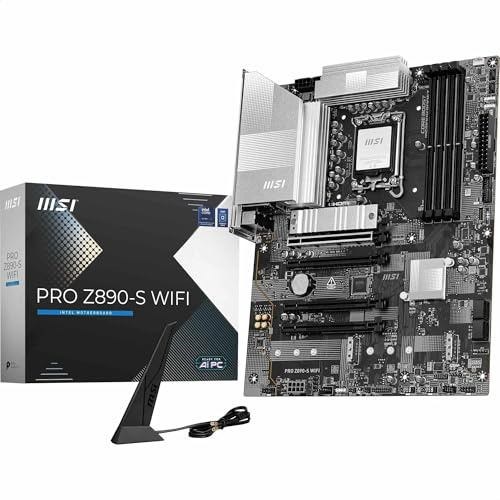 MSI PRO Z890-S WIFI Scheda Madre, ATX - Supporta i processori Intel Core Ultra (Serie 2), LGA 1851 - Memory Boost DDR5 (8600+ MT/s OC), PCIe 5.0 x16 e 4.0 x16, M.2 Gen5, Wi-Fi 7, LAN 2.5G
