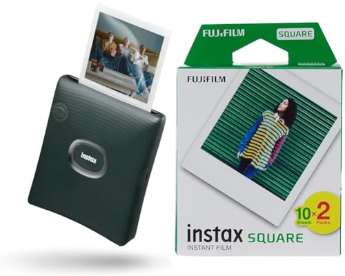 instax SQUARE Link smartphone printers & SQUARE film 20 shot pack, white Border - contains 2 x 10 shot cartridges