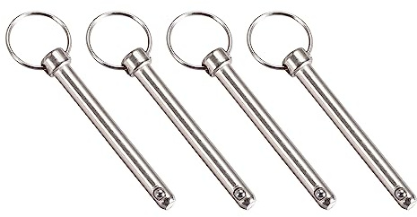 METALLIXITY 4pz Rapido Rilascio Perni 8mmx72mm Tirare Perno Capote Barca | per Cantiere Navale, Allestimento Navale, Carbonio Acciaio