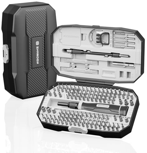 SHARDEN 153-in-1 Präzisions-Schraubendreher-Set, Computer-Werkzeug-Set, Laptop-Schraubendreher-Set, magnetisch, elektronisches Schraubendreher-Set für PC, iPhone, Telefon, PS5, PS4, Schmuck, Tablet,