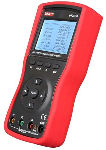UNI-T Uni-trend Multimeter clamp meter UT267B 3 Phase Clamp Voltammeter;Dual-clamp phase volt-ampere meter,Phase sequence test Active/Apparent/Reactive power(UT267B)