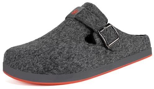 Gaatpot Unisex's Winter Clogs Felt Slipper for Indoor Outdoor,Grey,7 UK